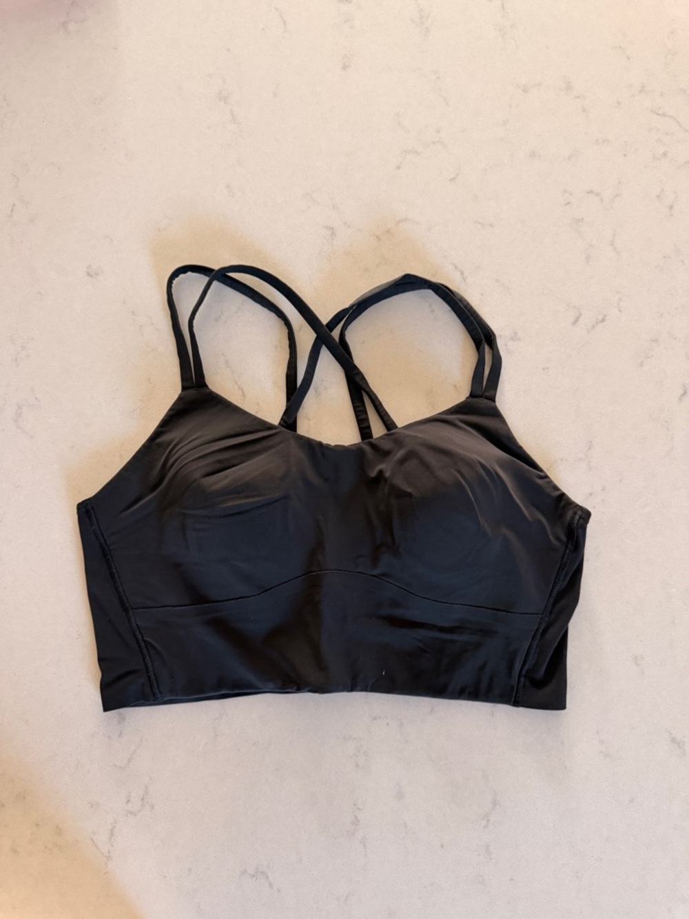 lululemon athletica Black like a cloud Longline Sports Bra - size 8